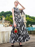 Elegant Women Long Maxi Summer Sleeveless Boho Floral Dress