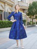 Elegant Women Jacquard Fashion Floral Ladies Party dress