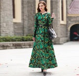 Vintage Women Party Long Maxi Jacquard Dress