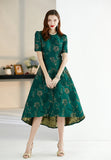 Luxury Women Swallow Tail Jacquard Dress