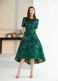 Luxury Women Swallow Tail Jacquard Dress