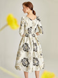 Luxury Jacquard Dress for Women Boho Floral Fashion Party Dress