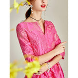 Luxury Women Fashion Elegant Jacquard Party Dress