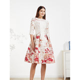 Luxury Women Jacquard Embroidery Party Floral  Dress