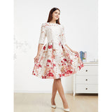 Luxury Women Jacquard Embroidery Party Floral  Dress