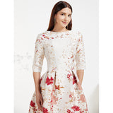 Luxury Women Jacquard Embroidery Party Floral  Dress