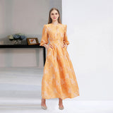 Women Embroidery Jacquard Party Casual Dress Organza Princess Dress