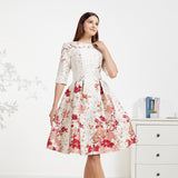 Luxury Women Jacquard Embroidery Party Floral  Dress