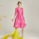 Luxury Women Fashion Elegant Jacquard Party Dress