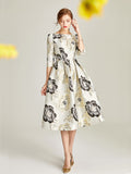 Luxury Jacquard Dress for Women Boho Floral Fashion Party Dress