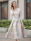 Women Elegant Floral Floral A-Line Square Collar Party Dress