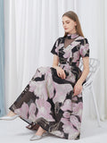 Luxury Women Jacquard Organza Party Casual Long Maxi Dress