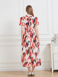 Women Summer Chiffon Print Floral Long Maxi Party Loose Dresses