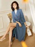 Elegant Long Trench Coat for Women Spring Fall Button Coat New Irregular Outerwears