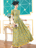 Women Elegant Lace Party Floral Long Dresses