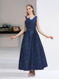 Women Elegant Floral Jacquard Long Maxi Dress Evening Party Vintage Dresses