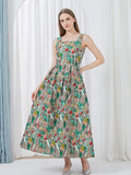 Elegant Jacquard Women Embroidery A-Line Party Dresse Femme Luxury Vestidos Straps