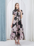 Luxury Women Jacquard Organza Party Casual Long Maxi Dress