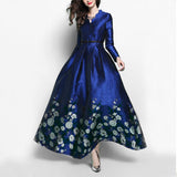 Jacquard Casual Luxury Women Long Sleeves Dress