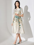 Elegant Jacquard Women Luxury Party Dress