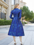 Elegant Women Jacquard Fashion Floral Ladies Party dress