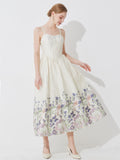 Summer Elegant Jacquard Women Sleeveless Long Maxi Dress Party Gown Luxury Vestido