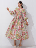 Women Vintage Boho Jacquard Party Dresses