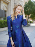 Elegant Women Jacquard Fashion Floral Ladies Party dress