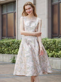 Women Elegant Floral Floral A-Line Square Collar Party Dress