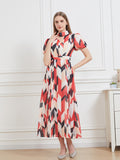 Women Summer Chiffon Print Floral Long Maxi Party Loose Dresses