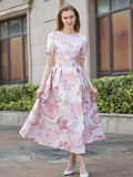 Luxury Women Jacquard Long Maxi Dress Party Floral Fashion Clothing