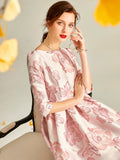 Luxury Jacquard Dress for Women Boho Floral Fashion Party Dress