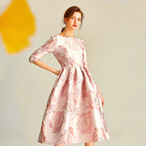 Luxury Jacquard Dress for Women Boho Floral Fashion Party Dress