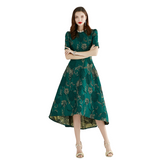 Luxury Women Swallow Tail Jacquard Dress