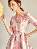 Luxury Jacquard Dress for Women Boho Floral Fashion Party Dress