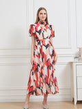 Women Summer Chiffon Print Floral Long Maxi Party Loose Dresses