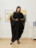 New Ultra Black Nida Abaya Muslim Party Dress Women Islam Kaftan Dubai Arabic Long Loose Robe