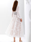 Women Luxury Embroidered Long Maxi Elegant White Party Dress