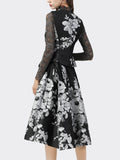 Women Elegant Dress 2 Piece Skirt Set Vest for Lady Floral Suits Jacquard Fashion Sleeveless Party Clothes