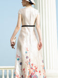 Elegant Women Jacquard Long Maxi Party Dress Casual Evening Gown