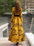 Vintage  Long Maxi Jacquard Dress