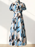 Women Summer Chiffon Print Floral Long Maxi Party Loose Dresses